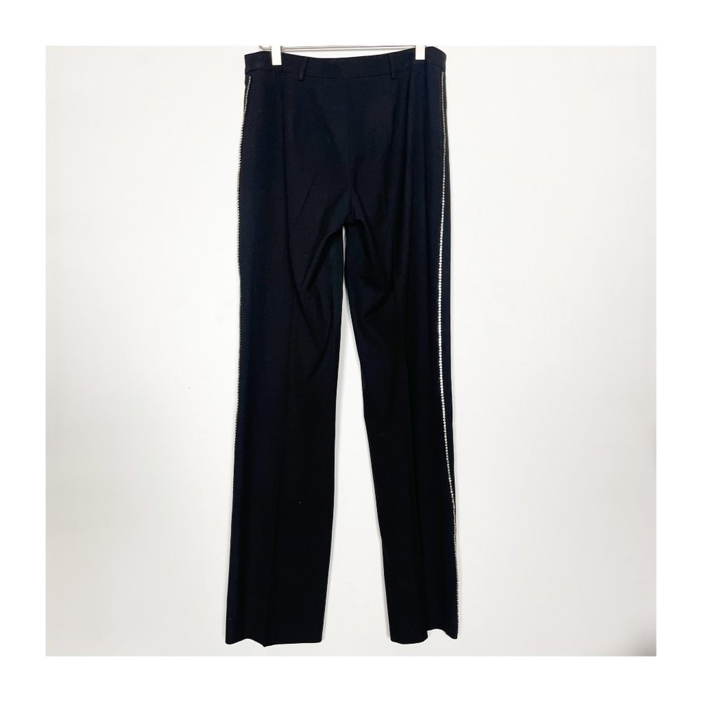 Trina Turk Women's Pants Size 8 Tuxedo Black Rhinestones Embellished